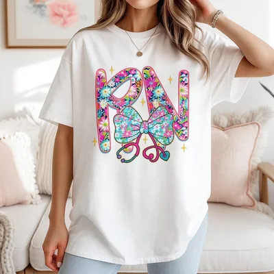 Nurse T-Shirt Floral Stethoscope T-Shirt Registered Nurse T-Shirt Nurse Life Gifts Preppy Nursing T-Shirt Medical Healthcare