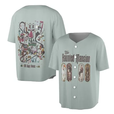 The Haunted Mansion Baseball Jersey Baseball Jersey, '999 Happy Haunts' Disney Parks Graphic, Ghost Fan Merch