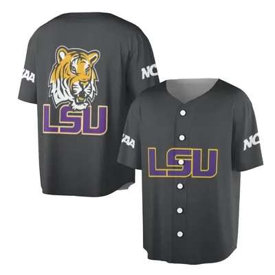Lsu Tigers Baseball Jersey, Black Ncaa Team Baseball Jersey, Louisiana State University Sports Fan Apparel, College Game Day Outfit