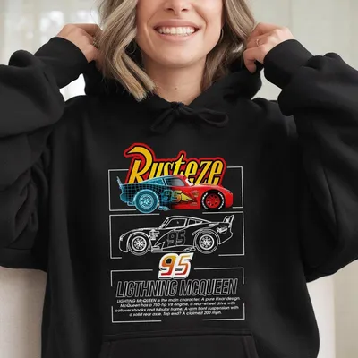 Lightning Mcqueen Car 95 Rusteze Hoodie, Vintage Racing Car 95 Lightning Rusteze Hoodie, Classic Hoodie Gift For Fans