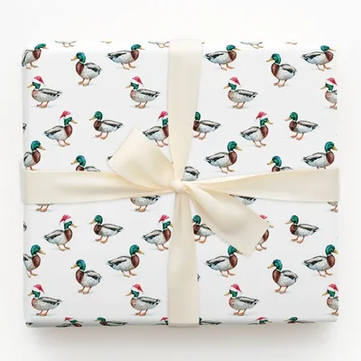 Duck, Duck, Claus - Gift Wrap for Christmas, Holidays Wrapping Paper, Christmas Wrapping Paper