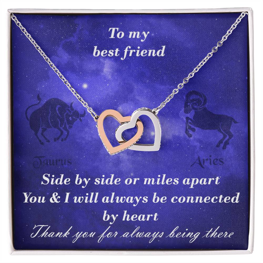 Taurus To Aries Best Friend Interlocked Hearts Necklace Interlocking Hearts Necklace
