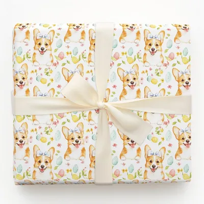 Hoppy Corgi Easter - Gift Wrap for Christmas, Holidays Wrapping Paper, Christmas Wrapping Paper