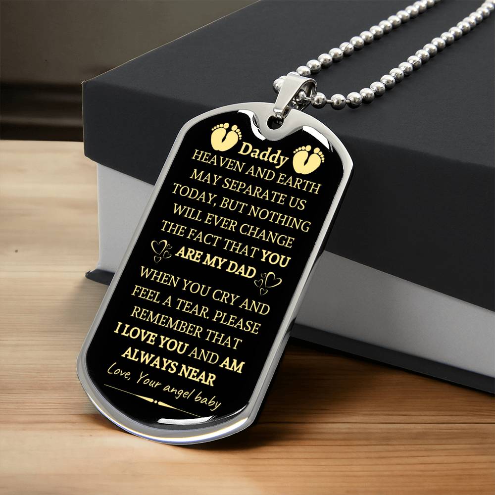 Gift From Baby - Father's Day Men's Necklace, Birthday Gift, Jewelry For Father, Dad Pendant Necklace Dog Tag Dad Gift Ideas - Army Tag Necklace, Dog Tag