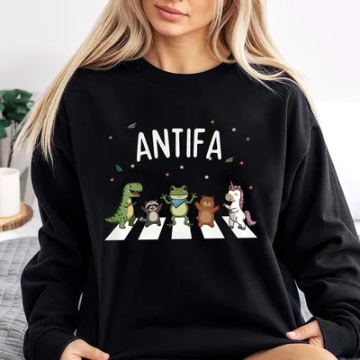 Antifa Inflatable Costume Portland Frog Sweatshirt, Abolish Ice Anti Fascism Protest Sweatshirt, Pro Democracy Sweatshirt