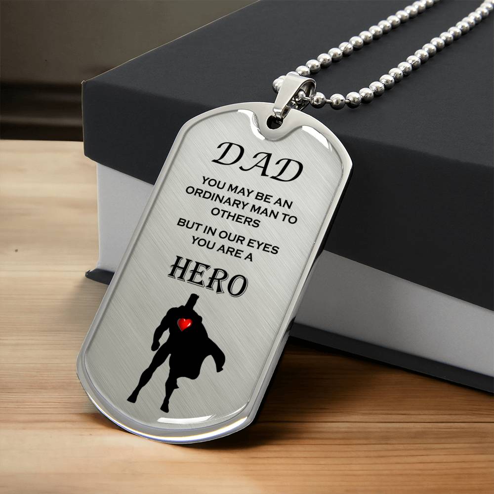 Hero Dad Necklace - Army Tag Necklace, Dog Tag