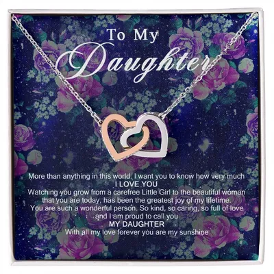 To My Daughter Interlocking Hearts Necklace