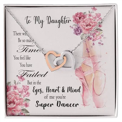 Ballet Daughter Gift From Mom Necklace For Daughter Gift For Dancer From Mom Interlocking Hearts Necklace