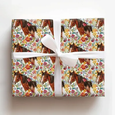 Garden Day with the Clydesdale - Gift Wrap for Christmas, Holidays Wrapping Paper, Christmas Wrapping Paper