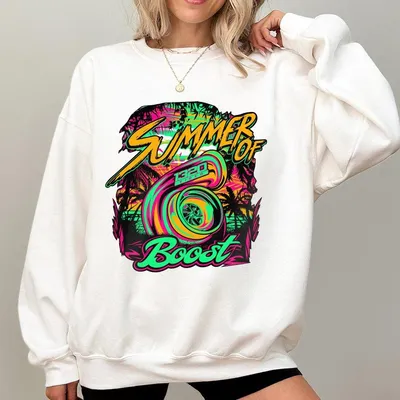 Sweatshirt Summer Racing Theme Neon Turbocharger Graphic Perfect For Car Enthusiasts