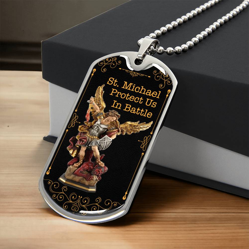 Police Officer St.Michael Protection Dogtag - Army Tag Necklace, Dog Tag