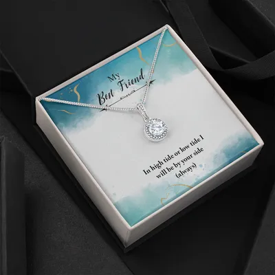 My Best Friend In High Tide Or Low Tide I Will Be Your Side - Best Friend Gift - Best Friend Necklace - Best Friend Distance Gifts - Best Friend Birthday Gift - To My Best Friend Hearts Necklace - Friendship Jewelry For Her - My Friend