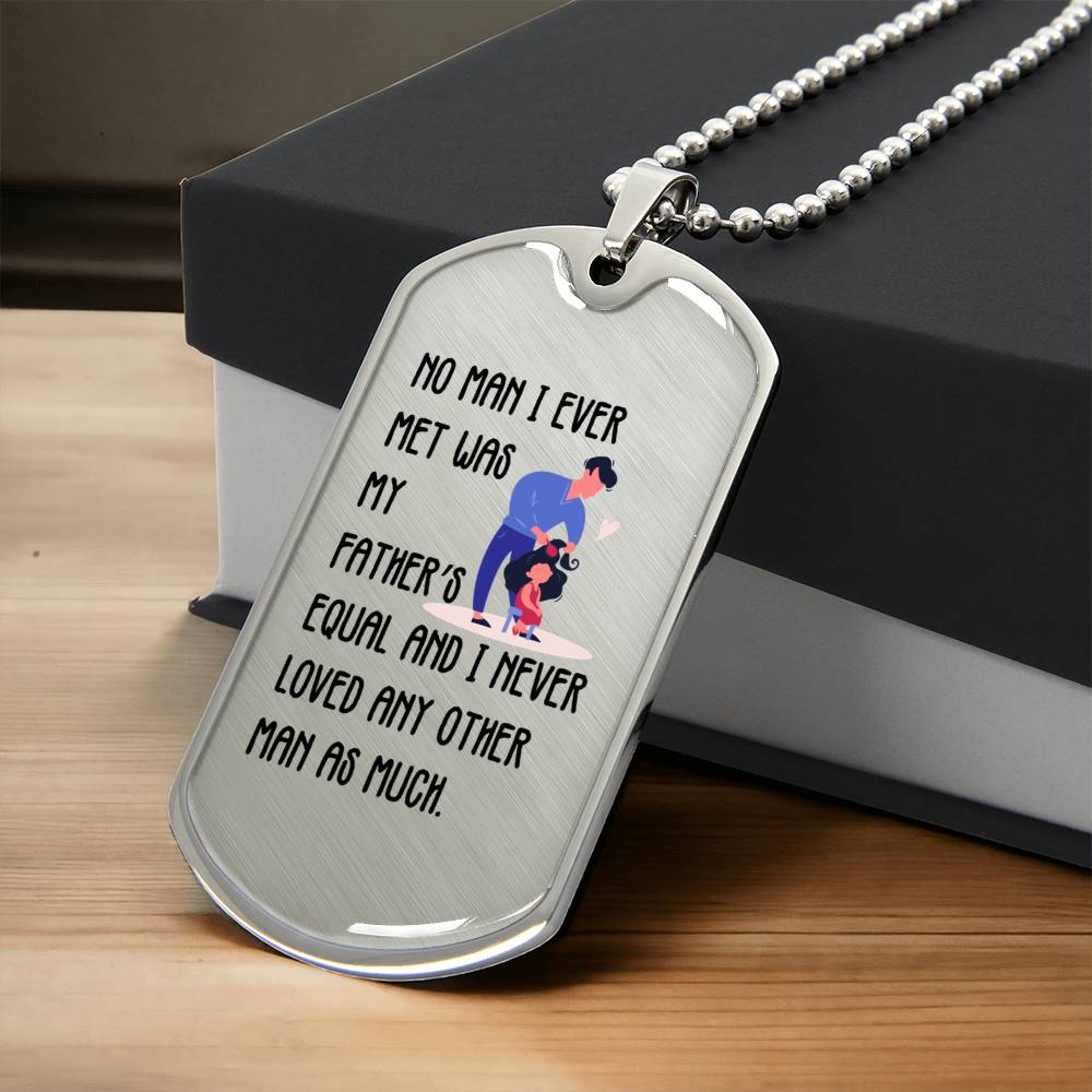 Pendant For Father's Day From Daughter - Army Tag Necklace, Dog Tag
