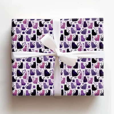 Poised in Purple - Gift Wrap for Christmas, Holidays Wrapping Paper, Christmas Wrapping Paper