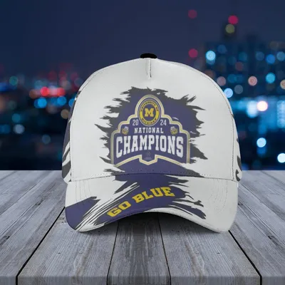 Go Blue Champions Baseball Cap – University Of Michigan “M” Logo & Brushstroke Design Baseball Cap