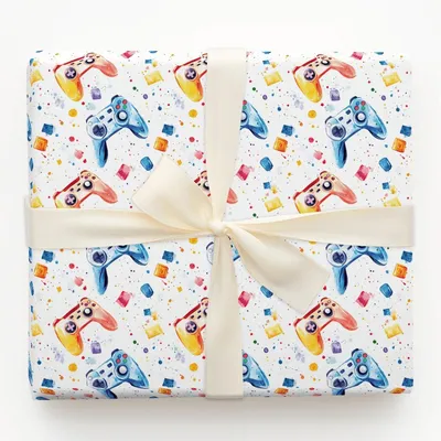 Play Pause Party - Gift Wrap for Christmas, Holidays Wrapping Paper, Christmas Wrapping Paper