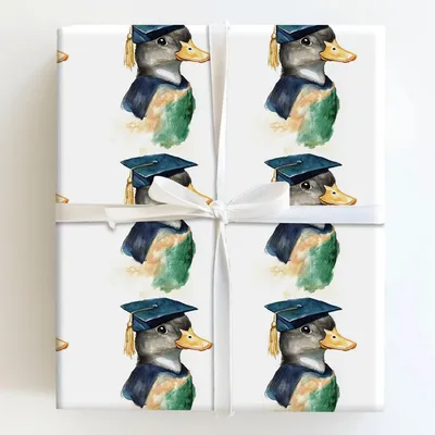 Duck's Diploma - Gift Wrap for Christmas, Holidays Wrapping Paper, Christmas Wrapping Paper