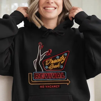 Treaty Oak Revival Hoodie Maroon Unisex Band Merch Graphic Design Music Festival Outfit Casual Gift