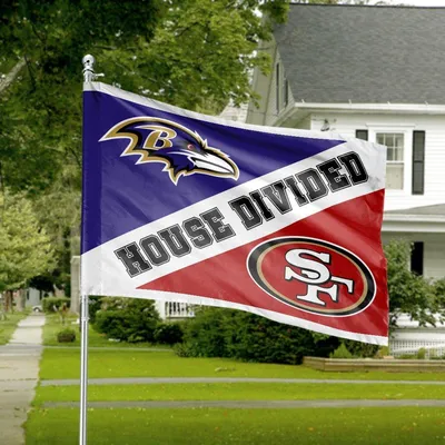 House Flag House Divided Nfl Baltimore Ravens Vs San Francisco 49ers Football Decor Banner Horizontal House Flag