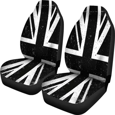 Black Union Jack British Flag Print Universal Fit Car Seat Covers