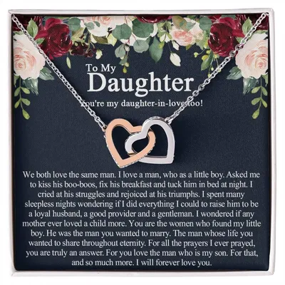 To My Daughter In Law Necklace Unique Daughter In Law Gift From Mother In Law Future Daughter In Law New Daughter In Law Jewelry Interlocking Hearts Necklace
