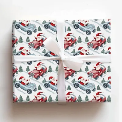 Jolly Old Road Rage - Gift Wrap for Christmas, Holidays Wrapping Paper, Christmas Wrapping Paper