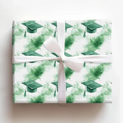Graduate Green - Gift Wrap for Christmas, Holidays Wrapping Paper, Christmas Wrapping Paper