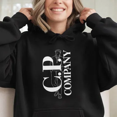 Men'S C.P.Company Print Hoodie, Casual Hoodie For Summer, Fashion Men'S Top For Daily Wear, All Match Top For Summer Tops