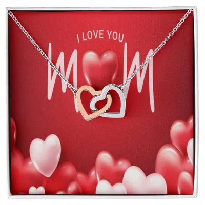 To My Lovely Mom Interlocking Hearts Necklace