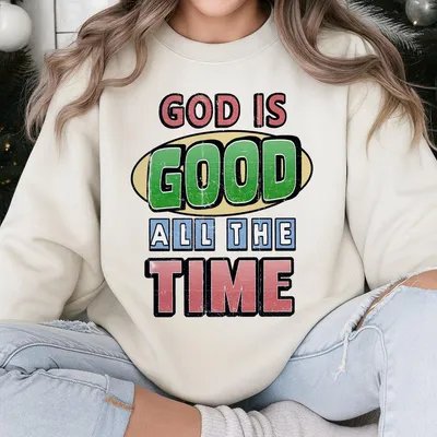 God Is Good All The Time Sweatshirt, Vintage I Love Jesus Sweatshirt, Christian Easter Gift, Full Color Top