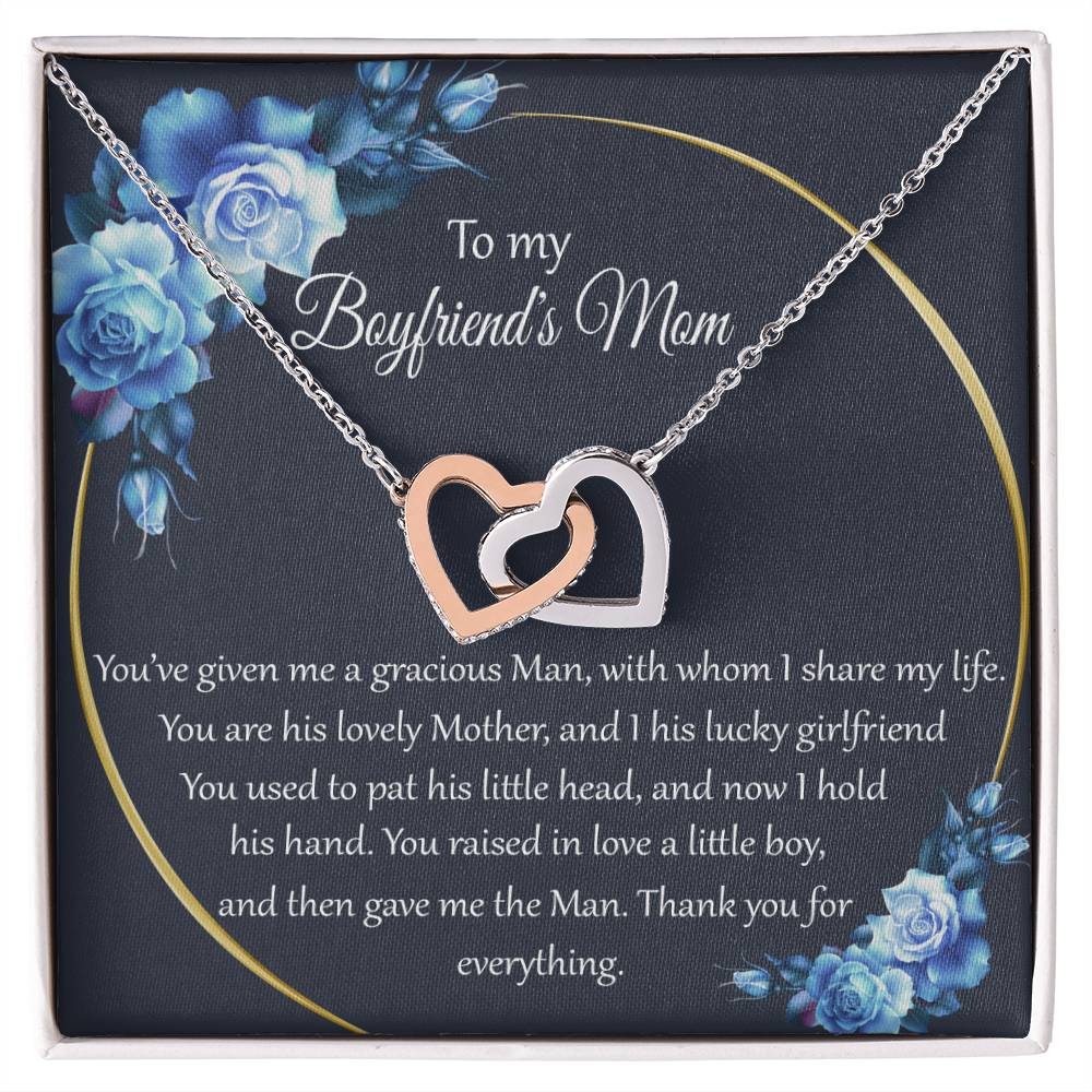 To My Boyfriends Mom Interlocking Hearts Necklace