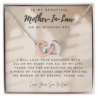 Mother Of The Bride Gift From Groom Mother In Law Gift On Wedding Day From Groom Gifts For Mother Of The Bride Future Mother-In-Law Interlocking Hearts Necklace