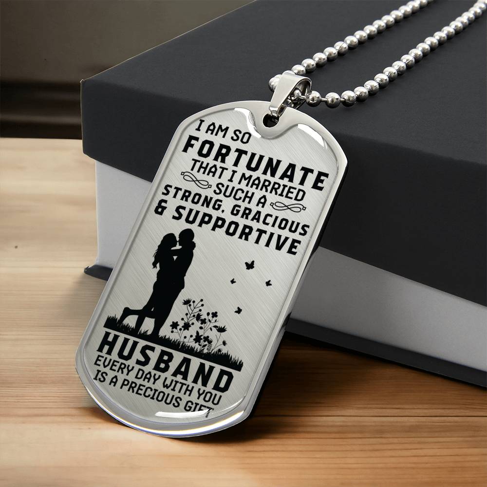Husband Custom Necklace - Perfect Husband Necklace - Gift For Husband - Necklace For Husband - Fathers Day Gift Form Wife - Army Tag Necklace, Dog Tag