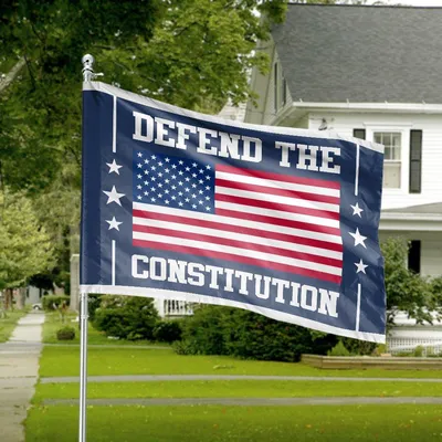 Defend The Constitution American House Flag, Patriotic Legal Rights Banner Horizontal House Flag