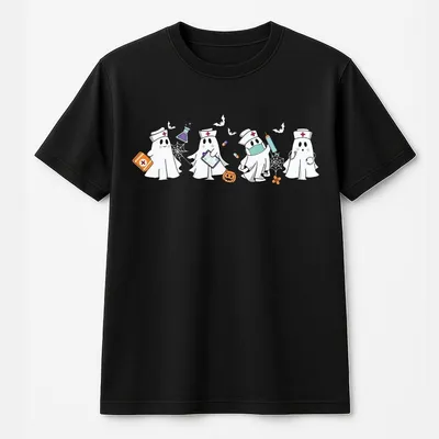 Halloween Nurse T-Shirt, Funny Ghost Nurse T-Shirt, Halloween Nursing T-Shirt, Ghost T-Shirt, Cute Nurse T-Shirt