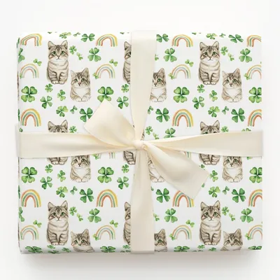 Rainbows with the American Shorthair - Gift Wrap for Christmas, Holidays Wrapping Paper, Christmas Wrapping Paper