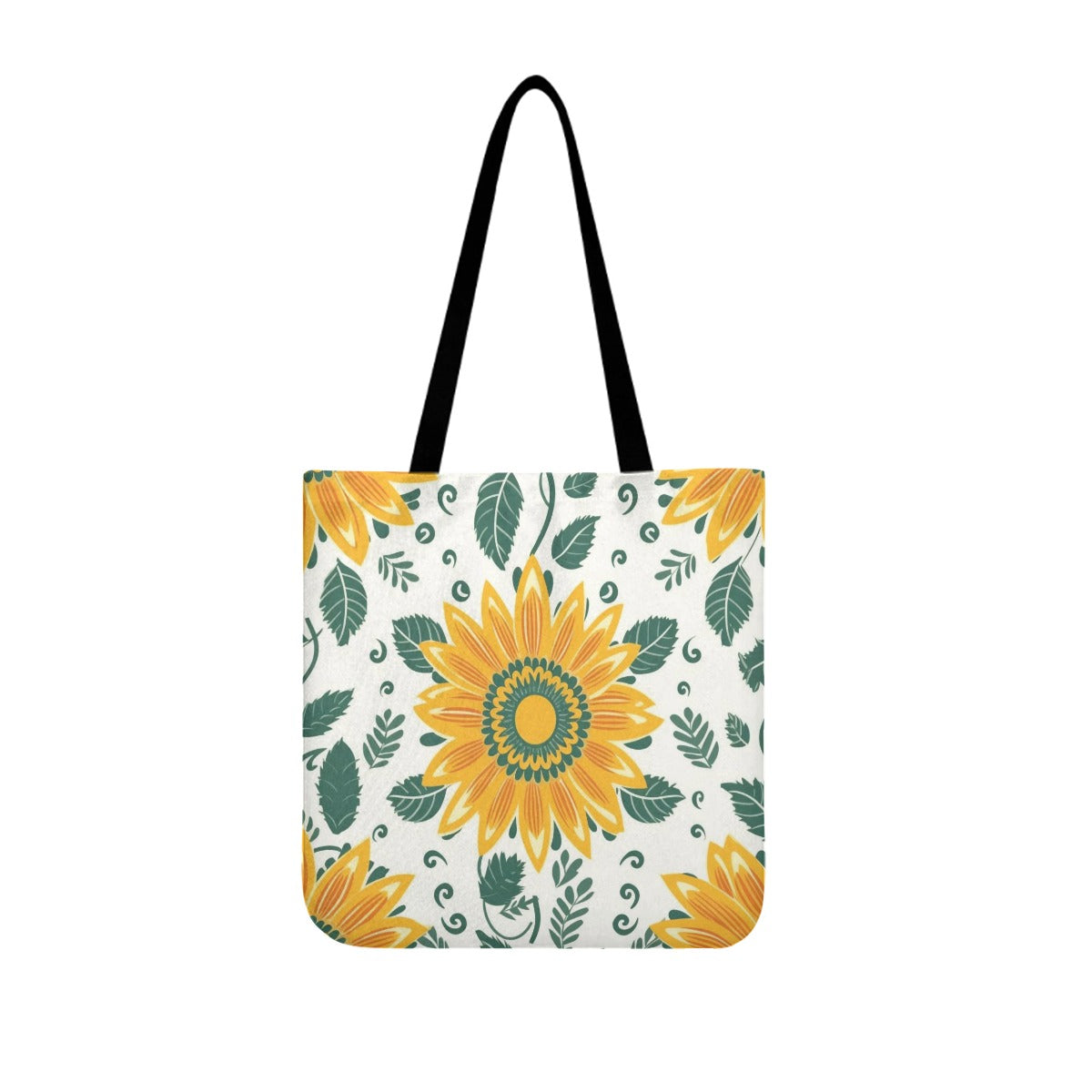 Sunflower Mandala Print Tote Bag – Yellow Green