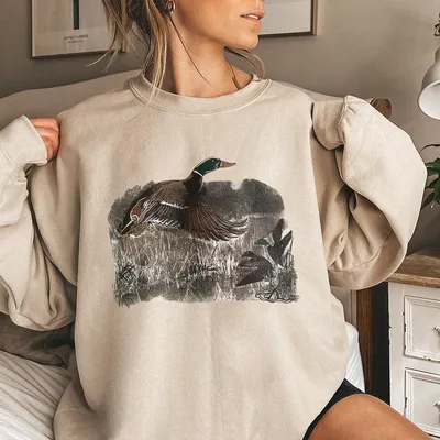 Vintage Duck Sweatshirt Duck Sweatshirt Animal Lover Sweatshirt Mallard Sweatshirt Gift For Men And For Women