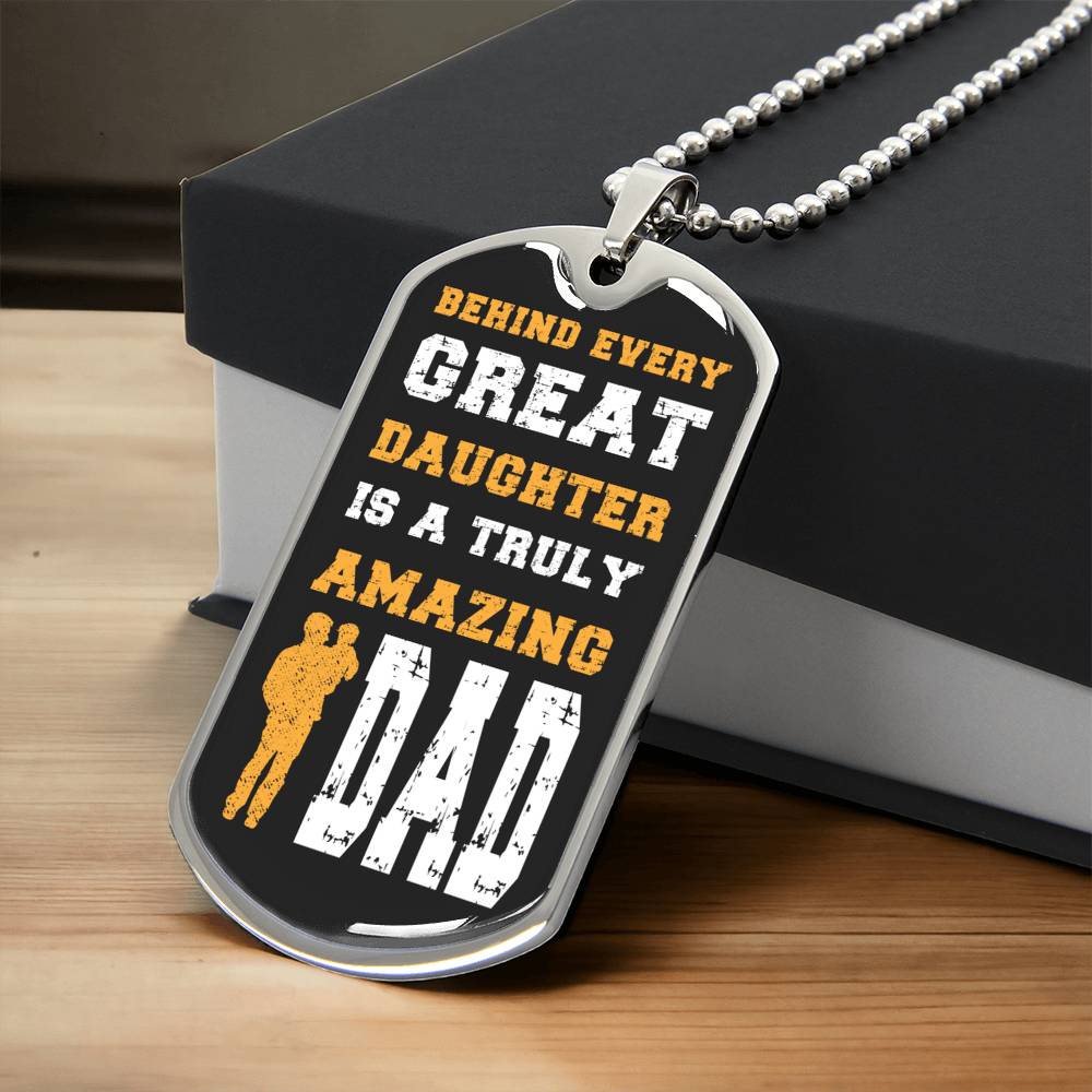 Amazing Dad Military Necklace - Army Tag Necklace, Dog Tag