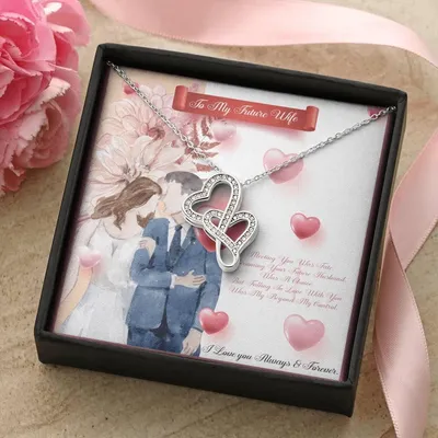 Perfect us Gifts  Future Wife Neck 🤞🤞🤞 Double Hearts Necklace