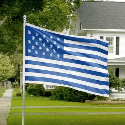 Chelsea Lion Crest Us Horizontal House Flag, Blue Stripes Soccer Fan Decor, Patriotic Football Club Supporter Gift Horizontal House Flag