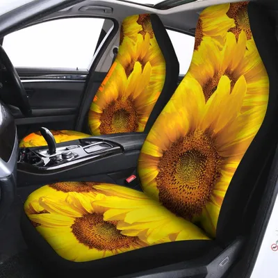 Yellow Sunflower Print Universal Fit Car Seat Covers