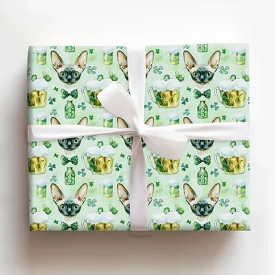 Brews with the Devon Rex - Gift Wrap for Christmas, Holidays Wrapping Paper, Christmas Wrapping Paper