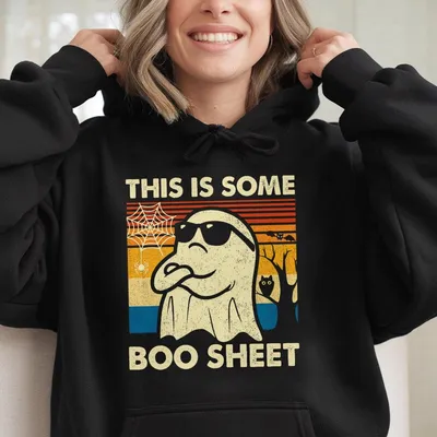 This Is Some Boo Sheet Ghost Retro Funny Halloween Hoodie Retro Funny Ghost Halloween Hoodie Unisex Spooky Season Hoodie
