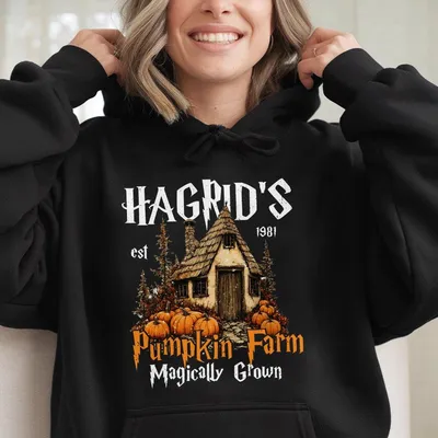 Hagrid'S Pumpkin Patch Hoodie For 2025 Halloween Fall Cozy Thanksgiving Unisex
