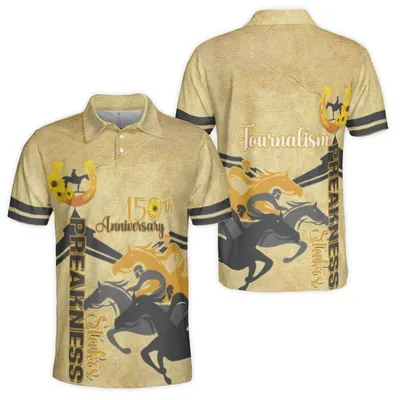 Preakness Stakes Polo Polo Shirt, 150th Anniversary Horse Racing Fan Gear, Journalism Theme