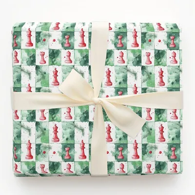 Checkmate Cheer - Gift Wrap for Christmas, Holidays Wrapping Paper, Christmas Wrapping Paper