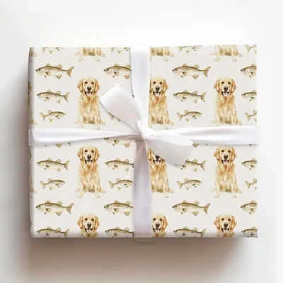 Reeling Golden Fun - Gift Wrap for Christmas, Holidays Wrapping Paper, Christmas Wrapping Paper