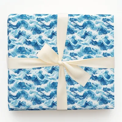 Riding the Birthday Waves - Gift Wrap for Christmas, Holidays Wrapping Paper, Christmas Wrapping Paper