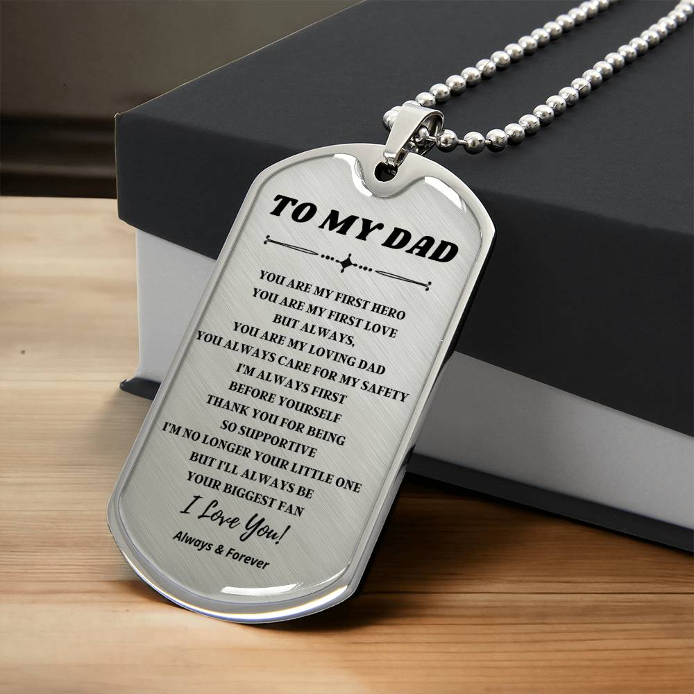 Father's Day Gift, Necklace For Dad, Father Necklace Personalized, Dad's Birthday Gift, Gift For Him, Dad Necklace - Army Tag Necklace, Dog Tag